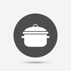 Cooking pan sign icon. Boil or stew food symbol.