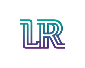 LR lines letter logo