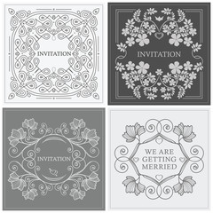 Set of wedding invitations.