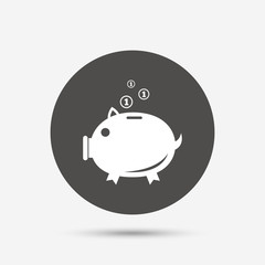 Piggy bank sign icon. Moneybox symbol.
