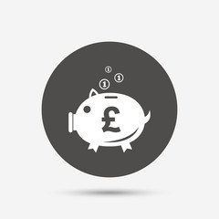 Piggy bank sign icon. Moneybox symbol.