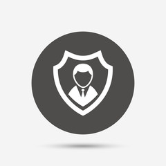 Security agency icon. Shield protection symbol.