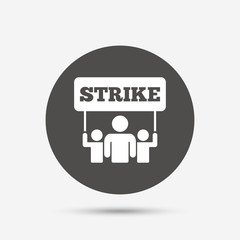 Strike sign icon. Group of people symbol.