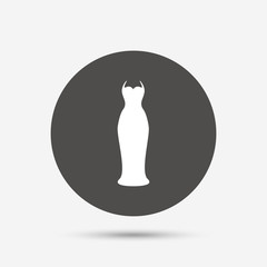 Wedding dress sign icon. Elegant bride symbol.