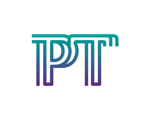 PT lines letter logo