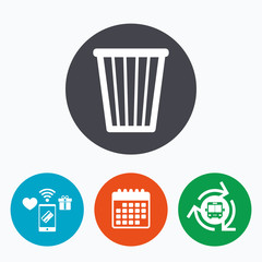 Recycle bin sign icon. Bin symbol.