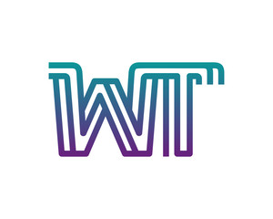 WT lines letter logo
