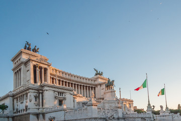 Fototapeta na wymiar Monumento Nazionale a Vittorio Emanuele II in Rome Italy