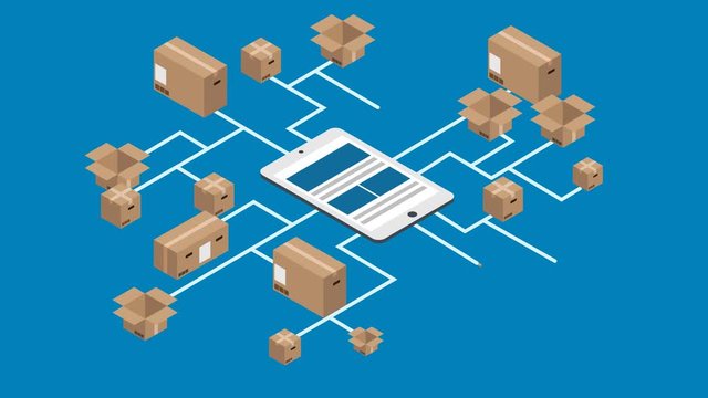 footage motion isometric delivery background. 4K video. 