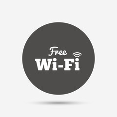 Free wifi sign. Wifi symbol. Wireless Network.