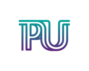 PU lines letter logo