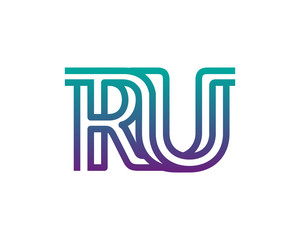 RU lines letter logo
