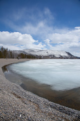ice on yellowstone lake