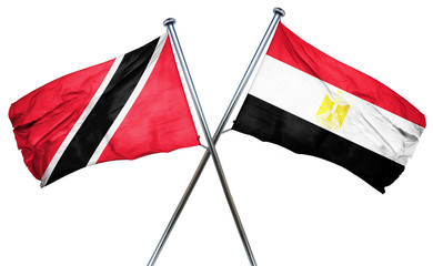 Trinidad and tobago flag with Egypt flag, 3D rendering