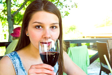 Glass of red wine.