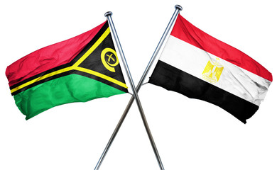 Vanatu flag with Egypt flag, 3D rendering