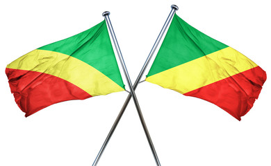 Congo flag with Congo flag, 3D rendering