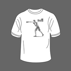 T-shirt design with Abstract boxing from dot