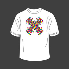 T-shirt design with abstract squares. Vector illustration