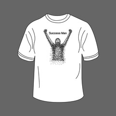 T-shirt design with successful man. Vector illustration