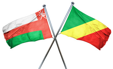 Oman flag with Congo flag, 3D rendering
