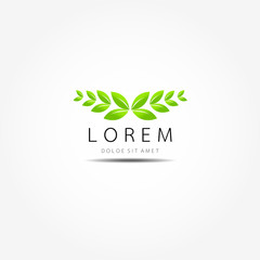 Natural logo design vector template on white background