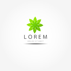 Natural logo design vector template on white background