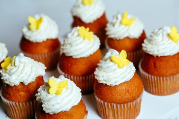 cupcakes on a stand.