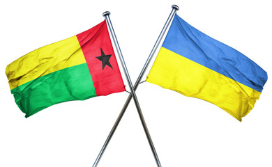 Guinea bissau flag with Ukraine flag, 3D rendering
