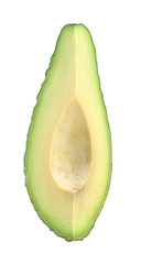 Piece of fresh avocado isolated on white