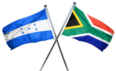 Honduras flag with South Africa flag, 3D rendering