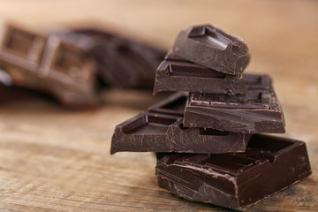 Dark chocolate, closeup