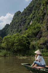 Female Tourist Visiting Caves