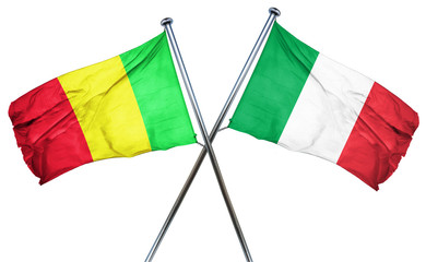 Mali flag with Italy flag, 3D rendering