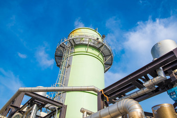 Stack and piping of boiler in power plant