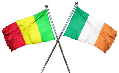 Mali flag with Ireland flag, 3D rendering