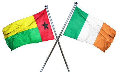 Guinea bissau flag with Ireland flag, 3D rendering