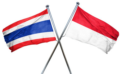 Thailand flag with Indonesia flag, 3D rendering