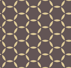 Floral modern ornament. Seamless abstract golden pattern