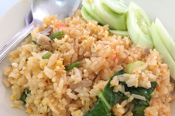 Thai Fried Rice with pork and Cucumber - Asian Cuisine