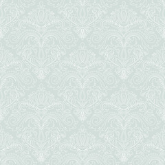 Oriental vector classic pattern. Seamless abstract background with repeating elements, Light blue and white pattern
