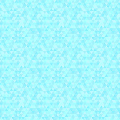 Geometric vector pattern with light blue triangles. Seamless abstract background