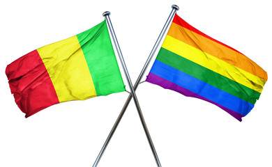 Mali flag with rainbow flag, 3D rendering