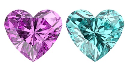 Heart Diamond. 3D illustration. 3D CG.