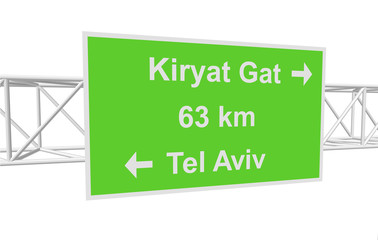 3dl illustration of a road sign with directions