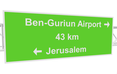 3dl illustration of a road sign with directions