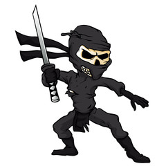 skull ninja cartoon.