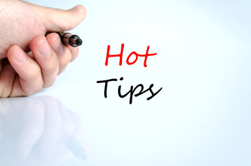 Hot tips text concept