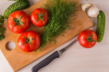 Vegetables on the table top