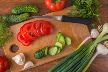 Vegetables on the table top